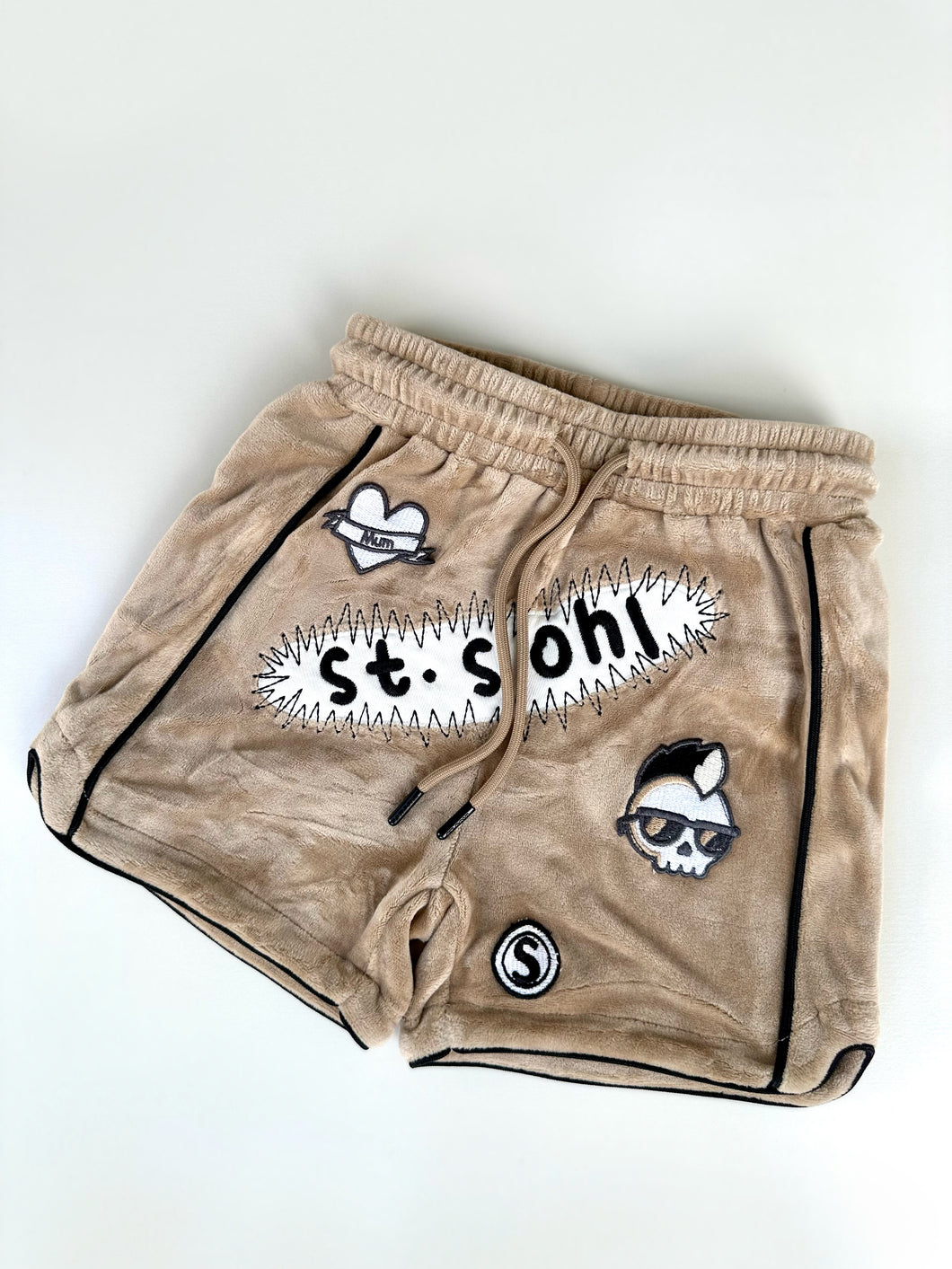 Velour Patch Shorts